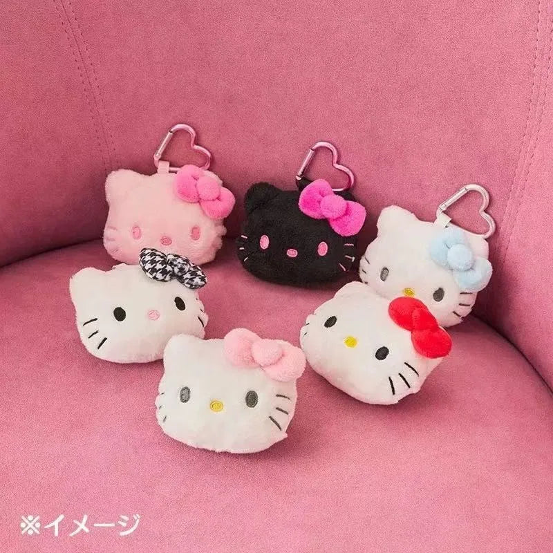 Sanrio Plush Toys Keychain Hello Kitty houndstooth heart Buckle Anime Kitty Cat Cute Bag Pendant Accessories Girl's Holiday Gift