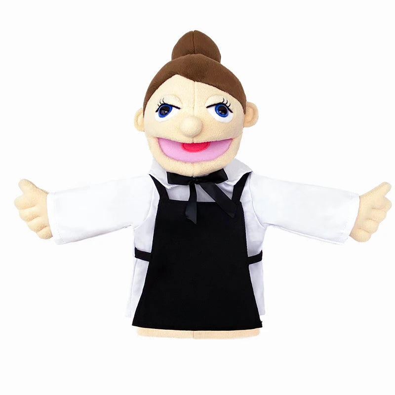 Cute Cartoon Profession Series Hand Puppet Plush Doctor Police Officer Nurse Teacher Job Puppet Ventriloquism Doll