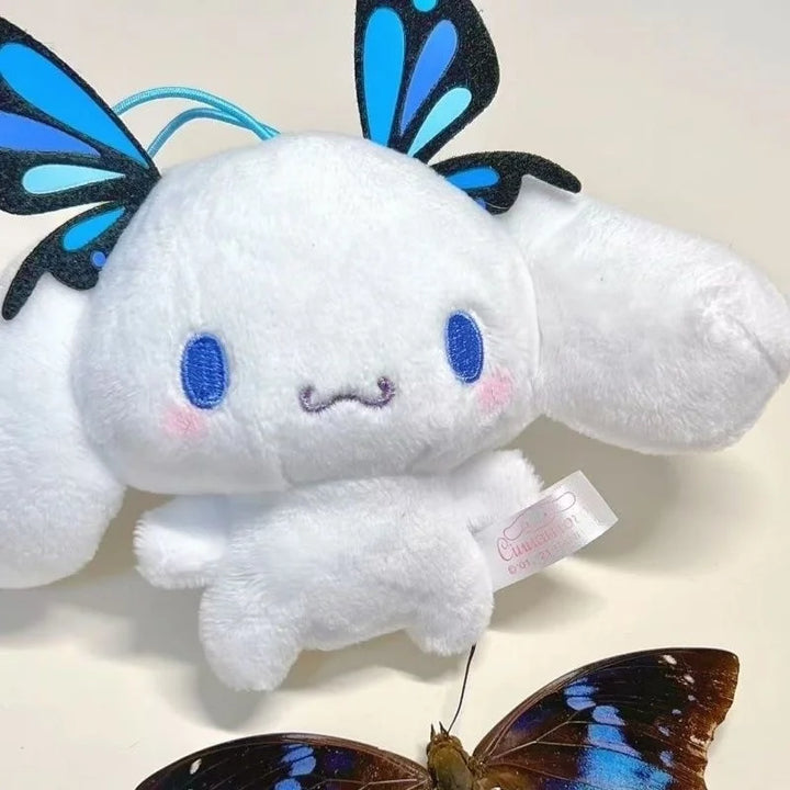Sanrio Plush Keychain Cartoon Cinnamoroll Backpack Pendant Kuromi butterfly Cinnamoroll Bag Accessories Wings decoration Gift