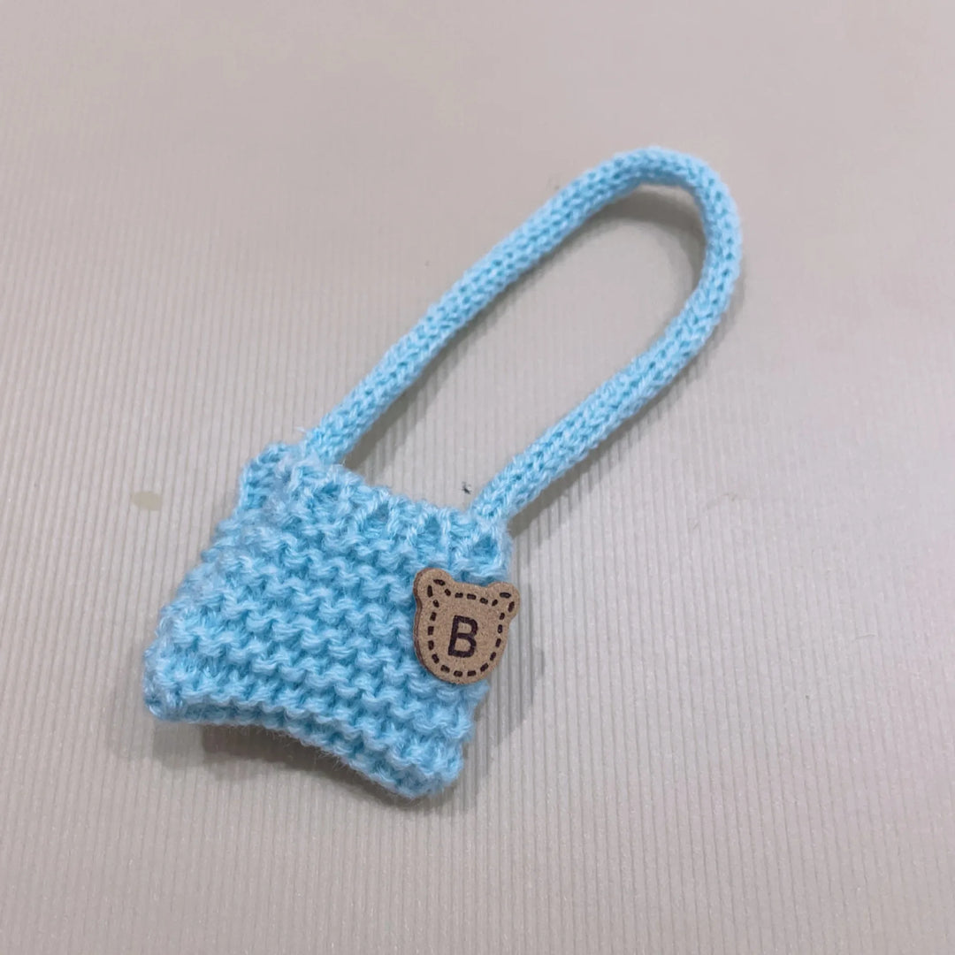 Clothes For Labubu Dolls 15/17cm For Labubu Sitting Party 1st 2nd 3rd Gen Knitted Hat & Pouch Accessories Apparel