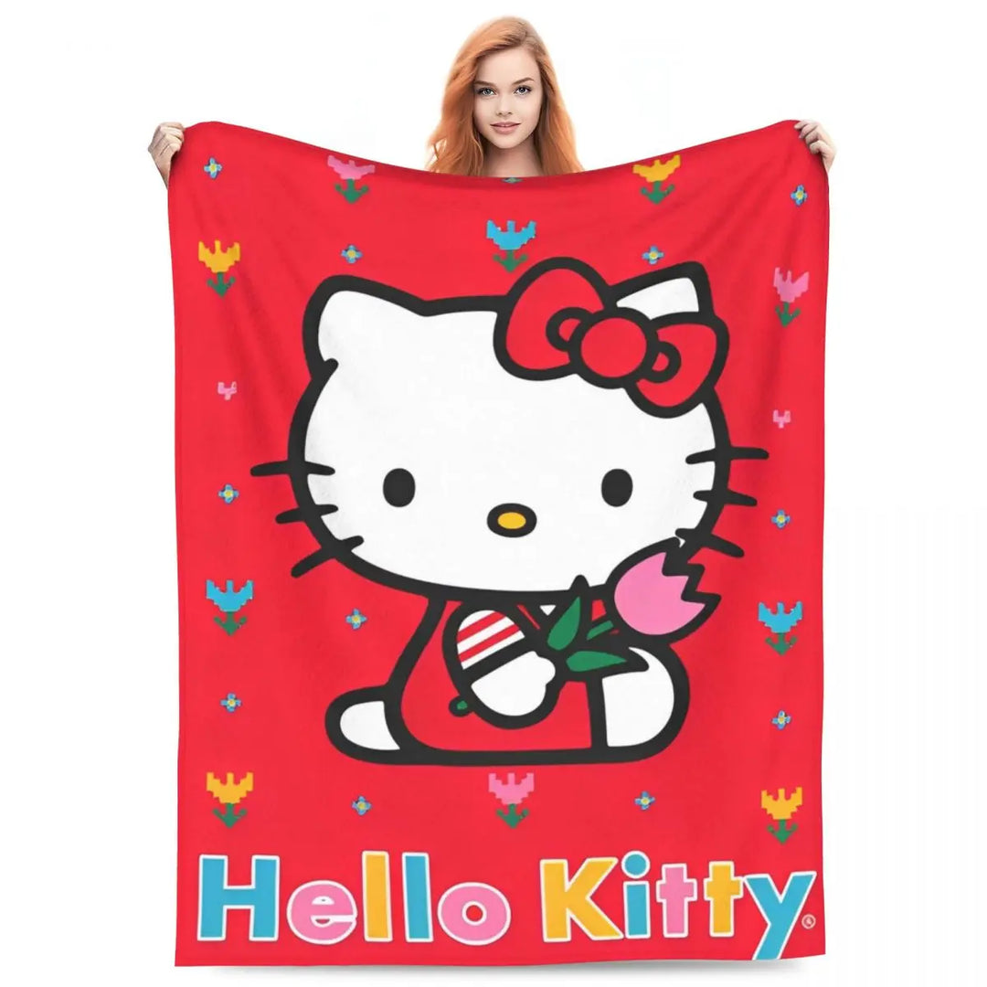 Hello Kitty Zodiac Aquarius Fuzzy Blankets Customized Throw Blanket for Home Hotel Sofa 200x150cm Bedspreads