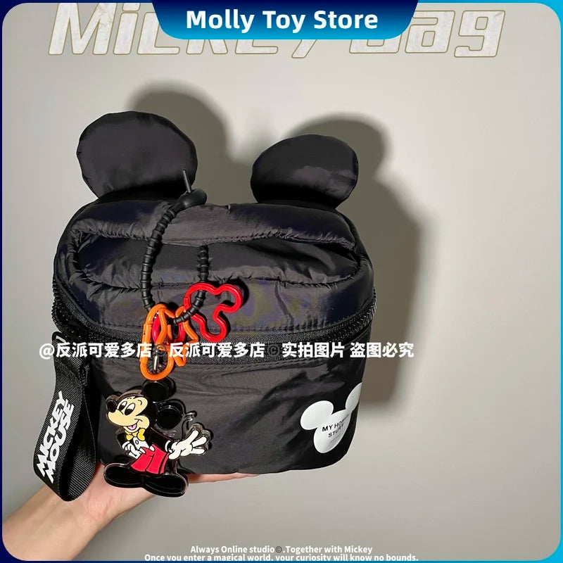 Kawaii Disney Mickey Portable Cosmetic Bag Cute Cartoon Large Capacity Storage Bag Travel Wash Bag Gifts