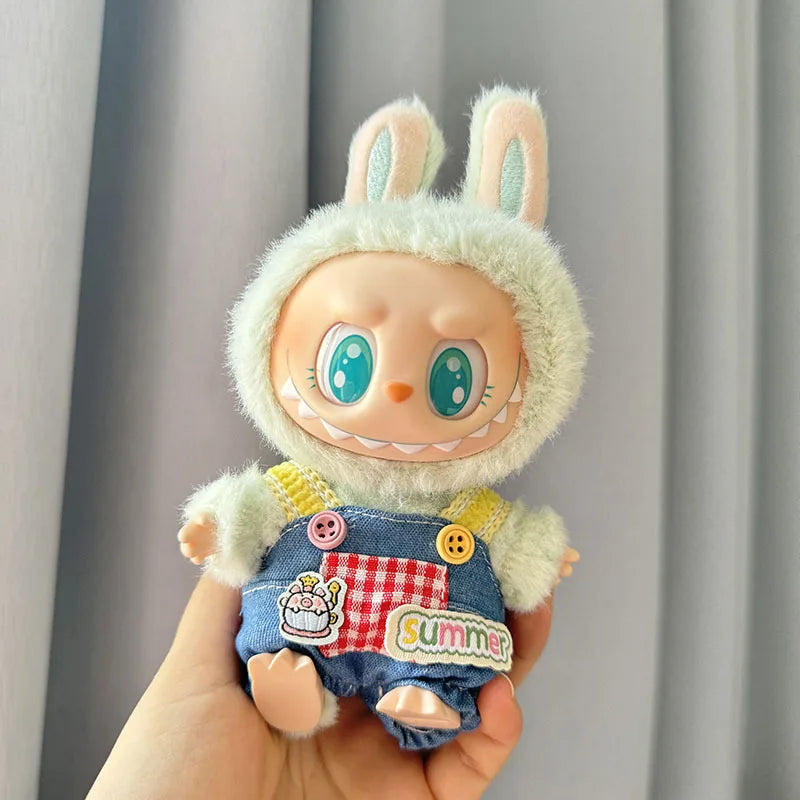 Cute Mini Plush Doll'S Clothes Korea Kpop Exo Labubu II Idol Dolls Jumpsuit Sitting Party Clothing Skirts Bib Pants Accessories