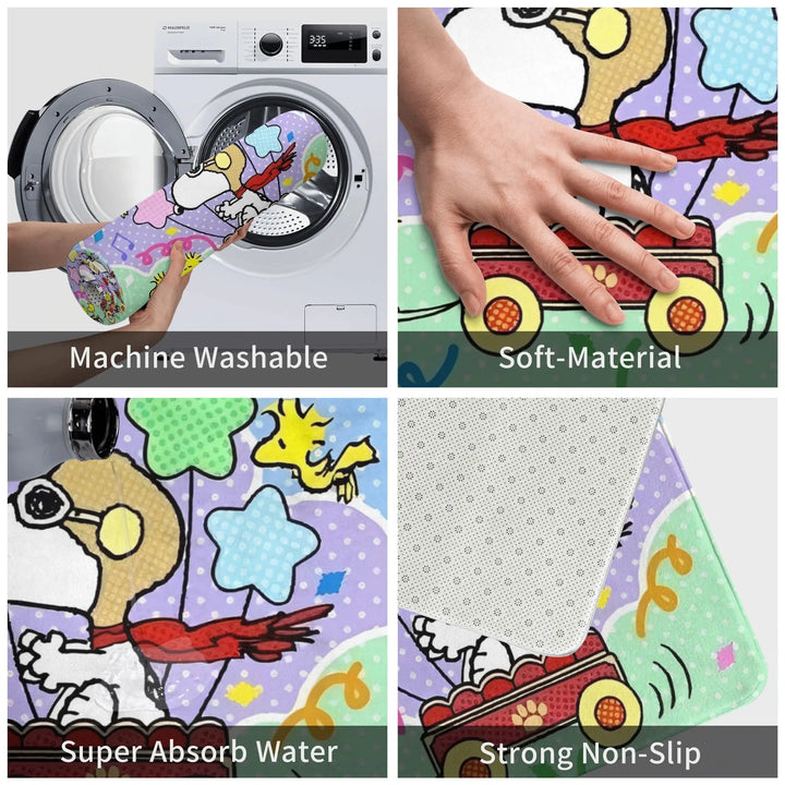 Happy Easter Eggs Snoopy Memory Foam Bathroom Rugs Ultra Soft Non-Slip  Carpet Bath Mat Water Absorbent for Kitchen Shower