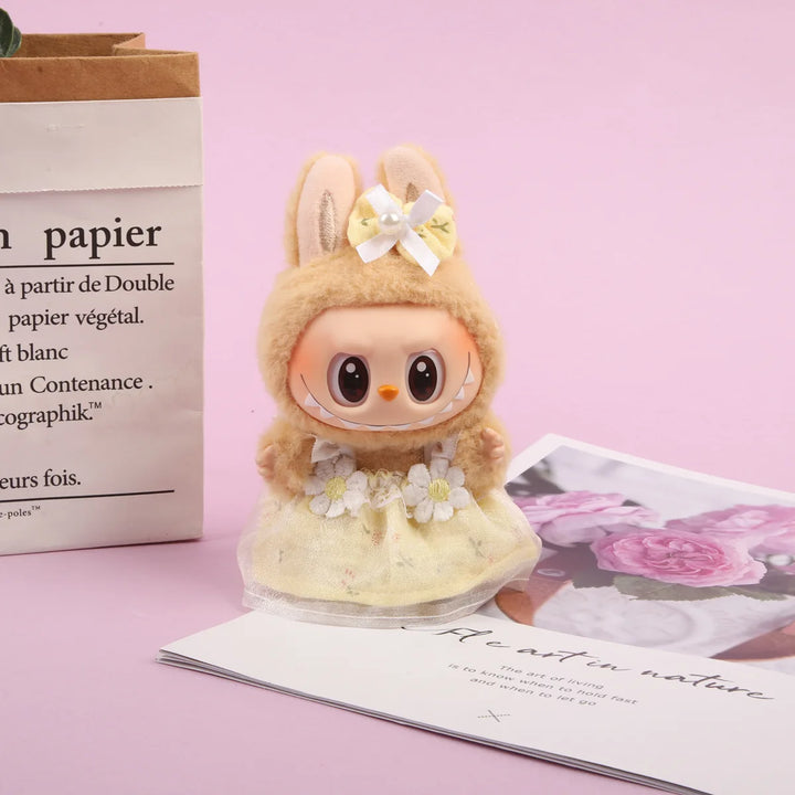 Mini Plush Doll Summer Cute Cute Dress 15cm/17cm Labubu I II Idol Doll Clothing Accessories Sitting Party Korean Kpop Exo
