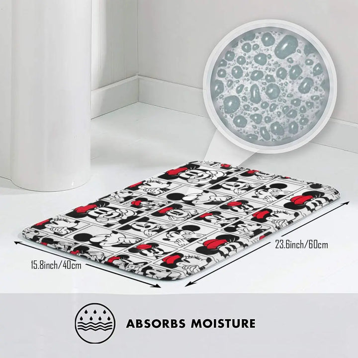 Mickey Mouse Memory Foam Bath Mat Rug Non-Slip Water Absorption Bathroom Floor Rugs Carpet For Bath Entrance Door Doormat
