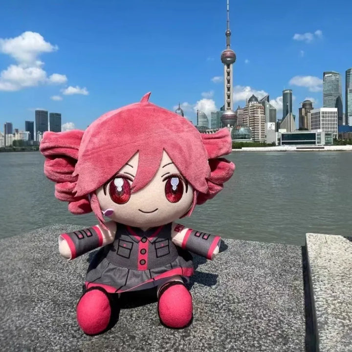 20cm Anime Kasane Teto Plush Doll Soft Cotton Doll Cartoon Doll Bedroom Ornaments Soft Pillow for Fans and Friends Holiday Gifts