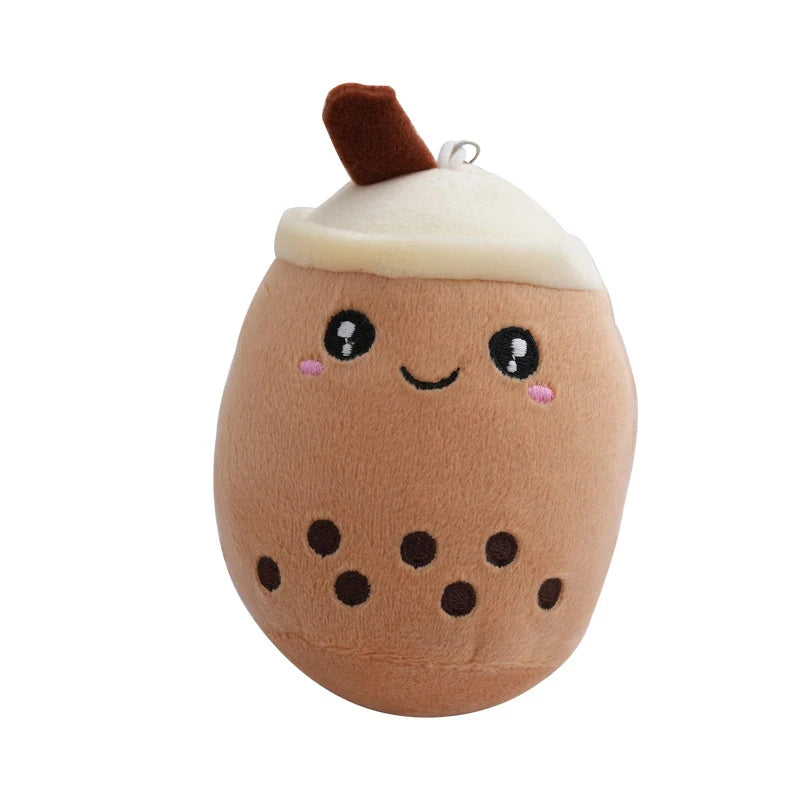 12cm Milk Tea Coffee Cup Toy Stuffed Bubble Tea Fruit Plush Keychain Toys Cute Kawaii Soft Plush Doll Pillow Bag Charm Accessory