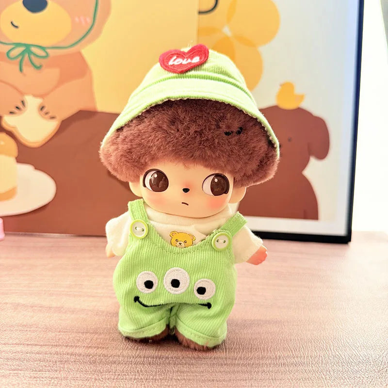DIMOO WORLD Doll Box Pendulum Accessories Doll Clothes 6 Styles Bib Pants With Hat Overalls 15/17cm Labubu Doll Clothes