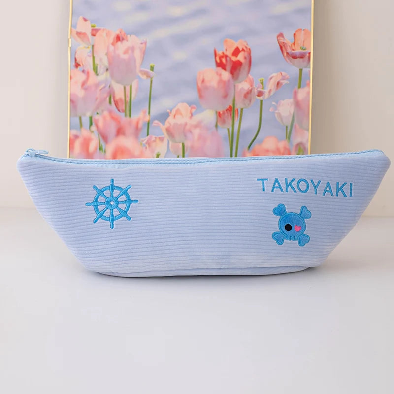 Mini Octopus in Pirate Boat Plushie Takoyaki Cosplay Octopus Soft Doll Birthday Gifts Creative Amusing Food Plush Toys Snacks