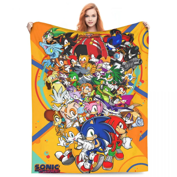 S-Sonic Game Friends Blanket Travel Office Flannel Throw Blanket For Home Decor Soft Warm Customized Quality Bedspread Gift