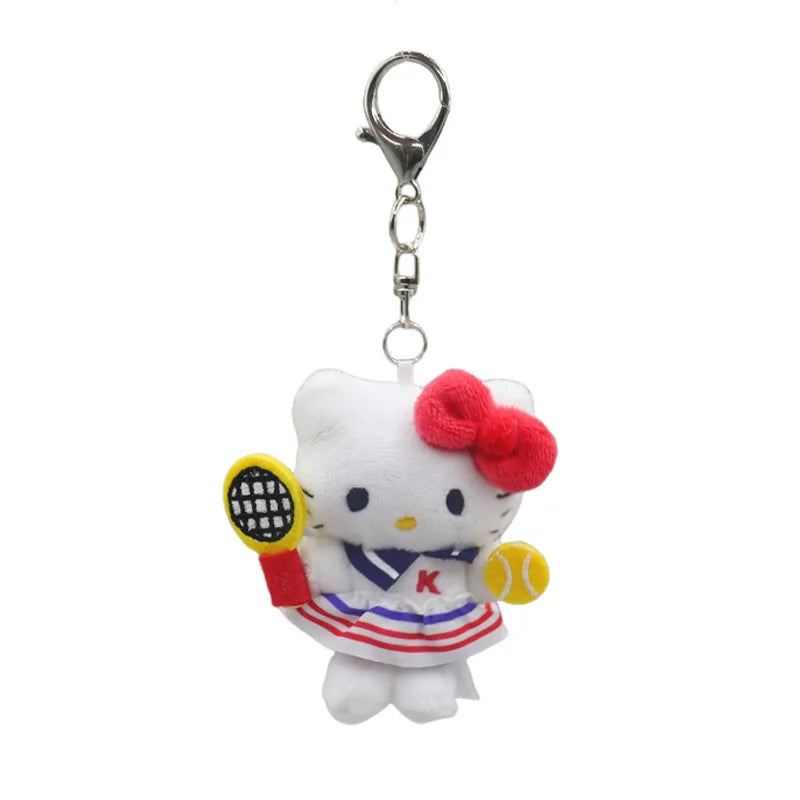 Kawaii Sanrio Hello Kitty Plush Toys Cute Cartoon Creative Tennis Keychain Backpack Pendant Girls Christmas Gifts Accessories