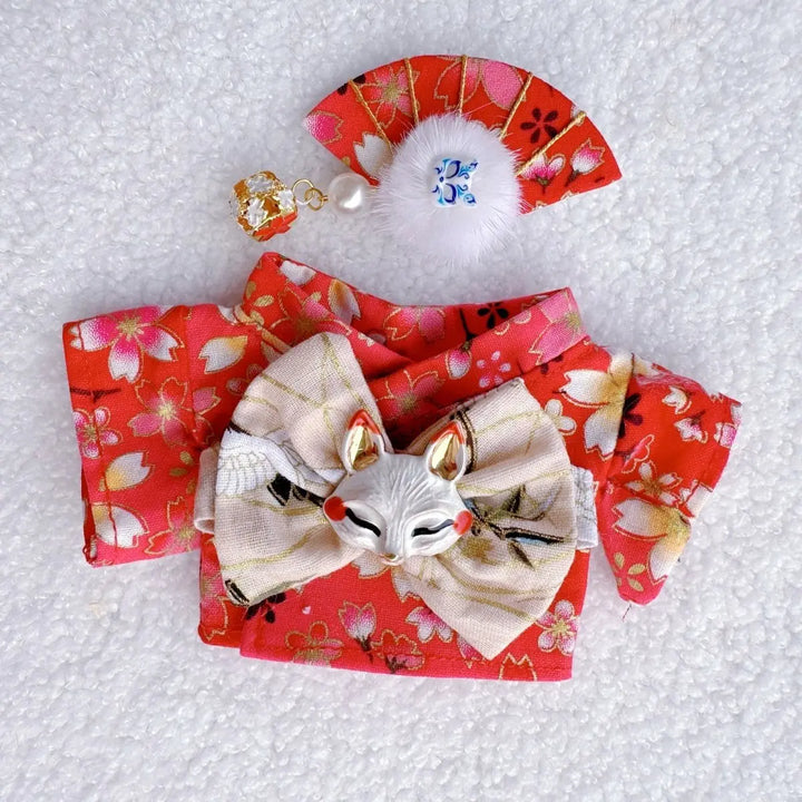 15/17cm Labubu 1st/2nd/3rd Generation Dolls Outfit Sitting Party Labubu Belt & Kimono Plush Doll'S Clothes Accessories