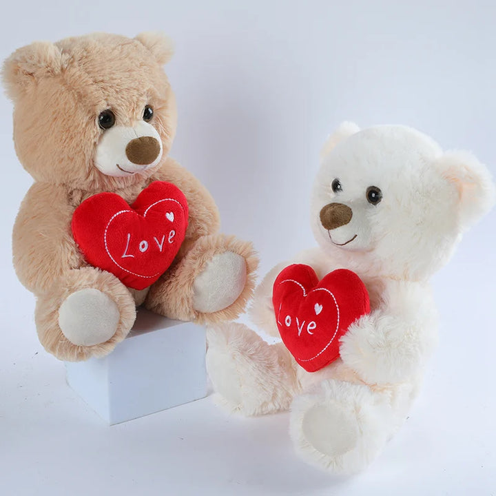 30CM Cute Heart Bear Dog Plush Toys Red Heart Print Love Creative Animal Stuffed Doll For Lovers Valentine's Day Gift