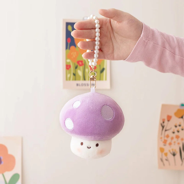 Mushroom Plush Stuffed Soft Plant Mushroom Key Pendant 10cm Small Size Soft Doll Bag Decoration Pendant Kids Toys Gift