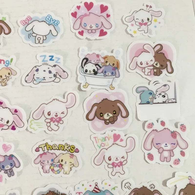 Transparent Sugarbunnies Stickers 40 Pieces Set Cartoon Anime Rabbit Kawaii Cute Sticker Mobile Phone Book Decor