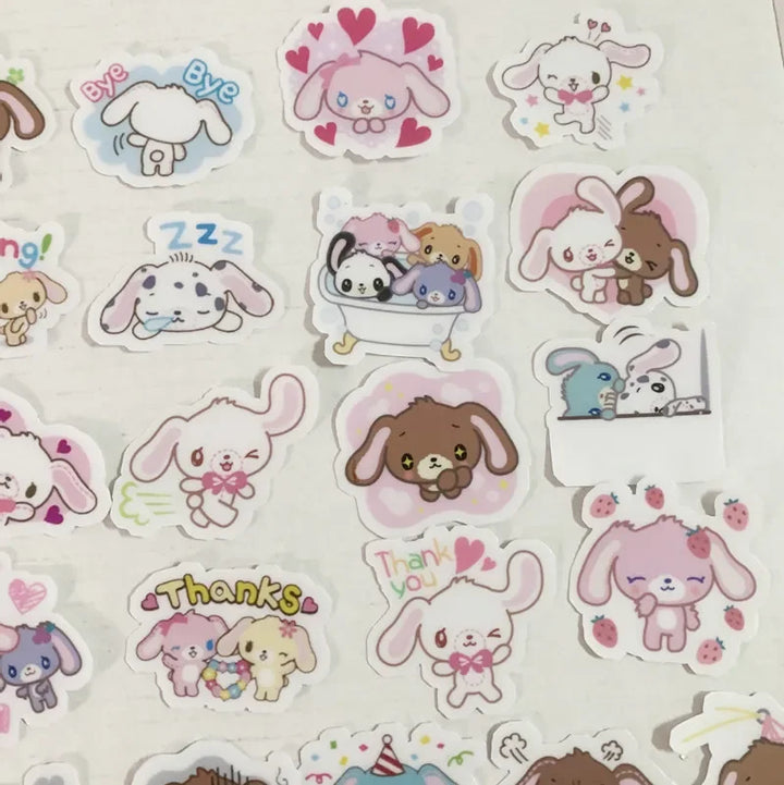 Transparent Sugarbunnies Stickers 40 Pieces Set Cartoon Anime Rabbit Kawaii Cute Sticker Mobile Phone Book Decor