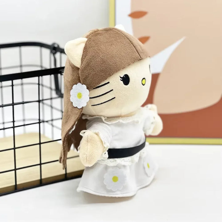 24cm Selena Lana Del Rey Hello Kitty Plush Doll White Dress Girls Figure Stuffed Toys Cute Boys Girls Fans Collect Gift