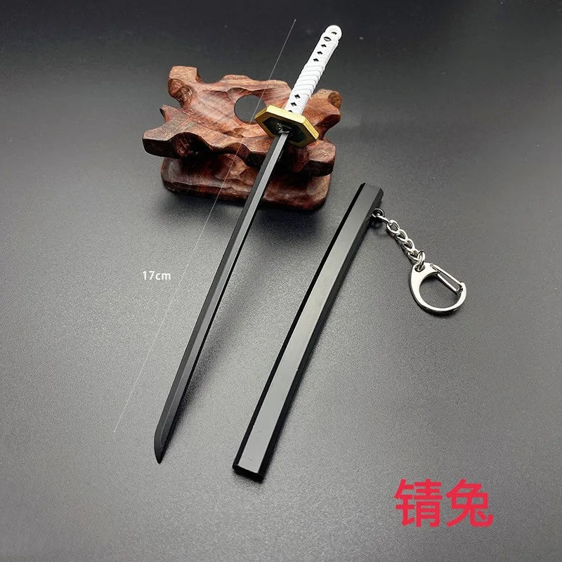 Mini Sword With Sheath China Ancient Sword Zinc Alloy Tang Hengdao Han Sword Weapon Model Keychain Pendant Cosplay Accessories