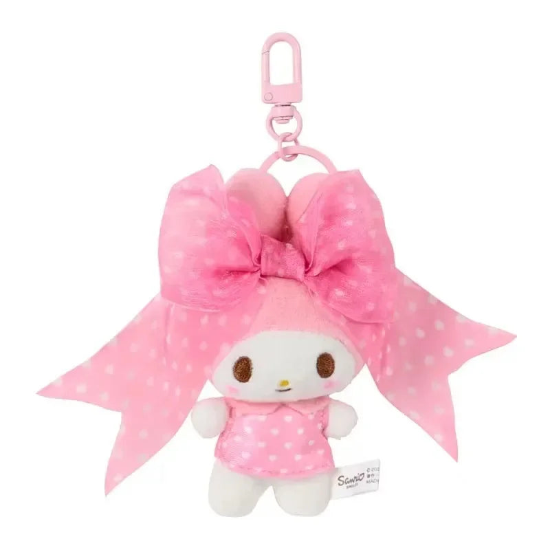 Sanrio My Melody Kawaii Cartoon Plush Toy Keychain Cute 50Th Anniversary Backpack Pendant Decoration Girl Birthday Creative Gift