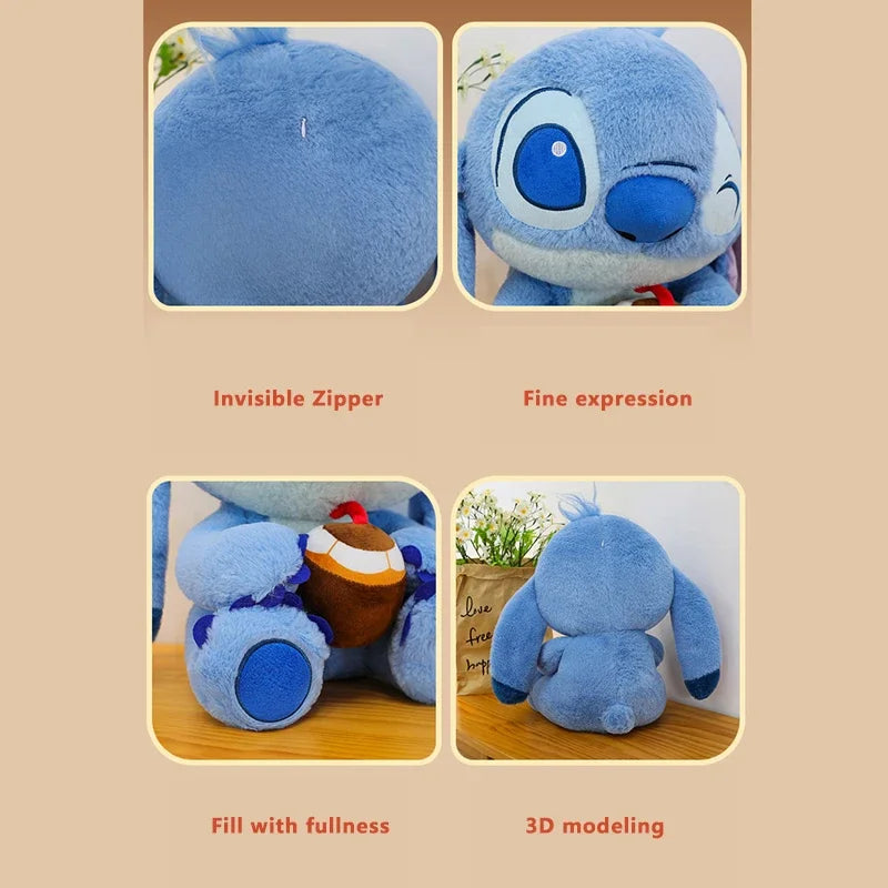 Lilo and Stitch Plush Toy Disney 32/90CM Cartoon Anime Stuffed Kawaii Coconut Soft Plushie Kids Birthday Xmas Gifts Stich Doll