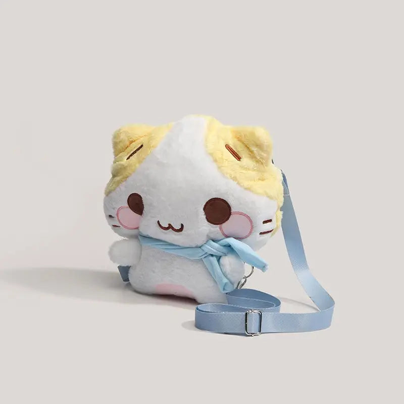 Cartoon ‌Masyumaro Soft Plush Backpack Anime Stuffed Animal Plush Toys Schoolbag Cute Student Backpack Girl Christmas Gift