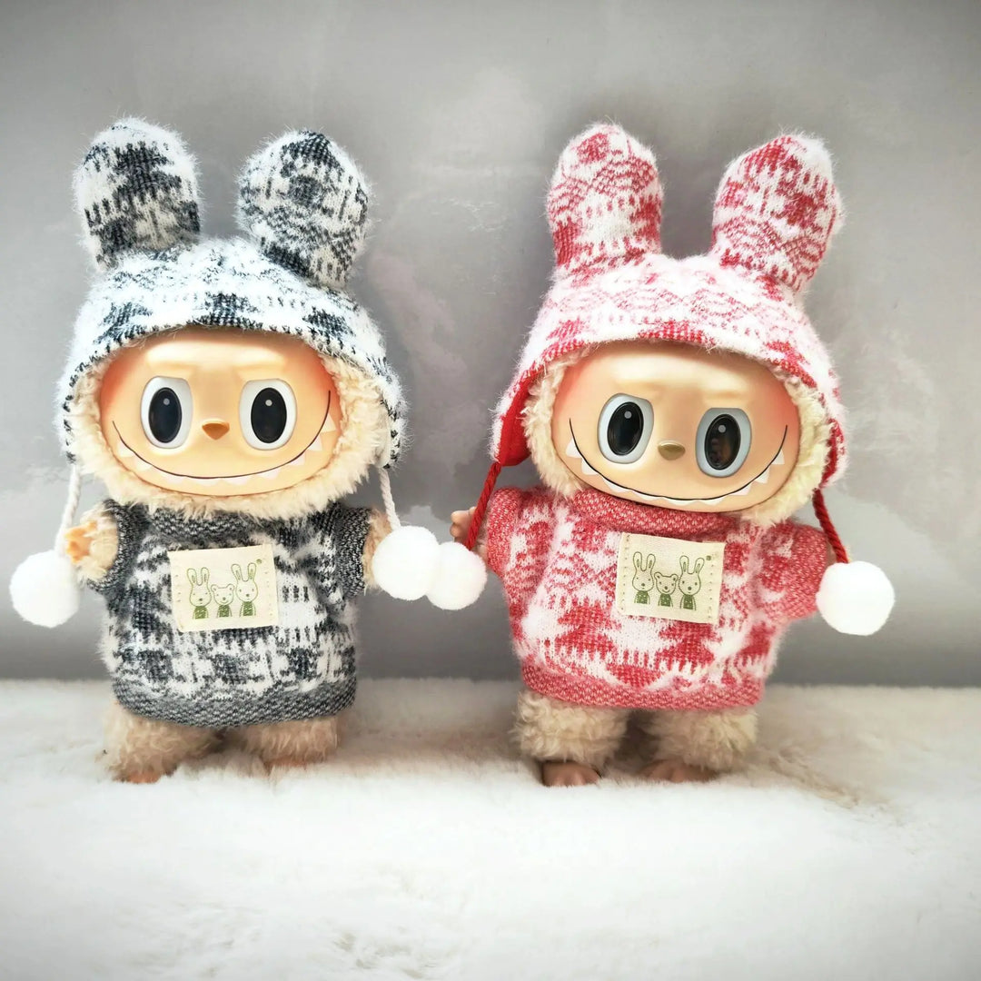 15cm/17cm Plush Doll Pullcloth Clothing Lila Rabbit Jacquard Shirt Set First And Second Generation DIY Gifts