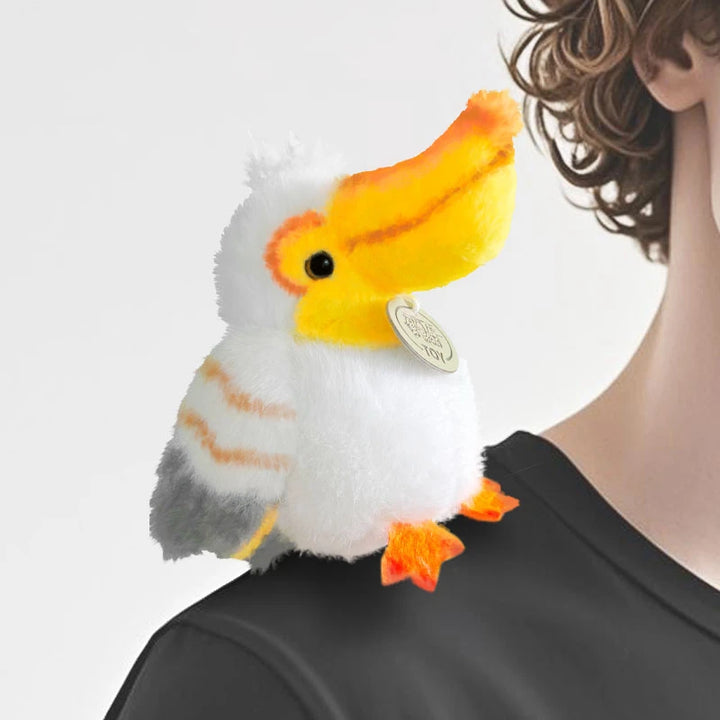 Toucan Key Ring Holder Stuffed Bird Parrot Bracelet Slap Band Plush Toys Pelican Sitting Soft Dolls Functional Gifts Bag Pendant