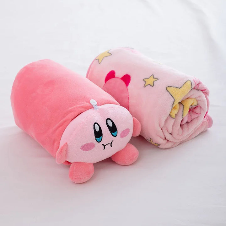 Cute ‌Kirby‌ Blanket Pink Girl Heart Air Conditioner Cartoon Doll Blanket Can Be Used As Pillow Nap Soft Blanket Christmas Gift