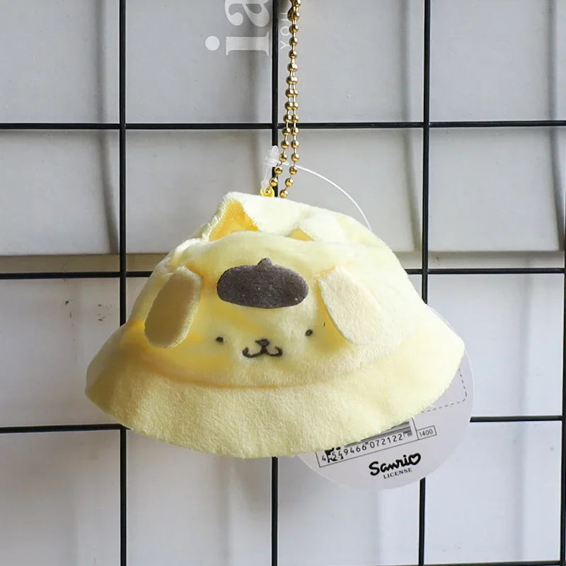 Sanrio Kuromi Doll Hat with KeyChain Labubu Kawaii Hello Kitty Kuromi Cinnamoroll Melody Pendant Cute Labubu doll accessories