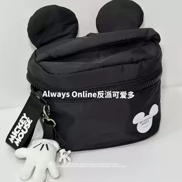 Kawaii Disney Mickey Portable Cosmetic Bag Cute Cartoon Large Capacity Storage Bag Travel Wash Bag Gifts