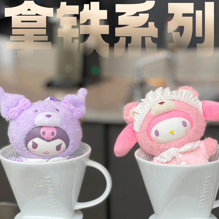 Sanrio Latte Baby Vinyl Plush Doll Cartoon Keychain Charm Keychain Anime Kawaii Women Bag Keychains Mascot Keyring Keyholder