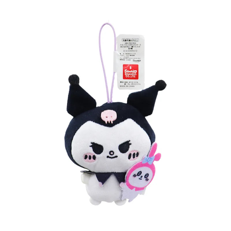 Sanrio Kawaii Kuromi My Melody Cartoon Cute Cinnamoroll Pom Porin Purin Plush Toys Bag Pendant Keychain Christmas Birthday Gifts