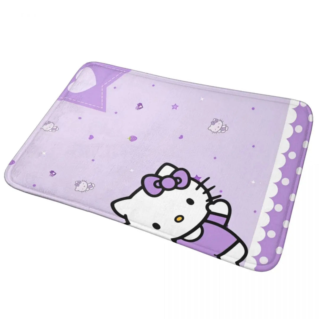 Hello Kitty Punk Music Memory Foam Bath Mat Rug Non-Slip Quick Dry Bathroom Floor Rugs Carpet For Bath Entrance Door Doormat