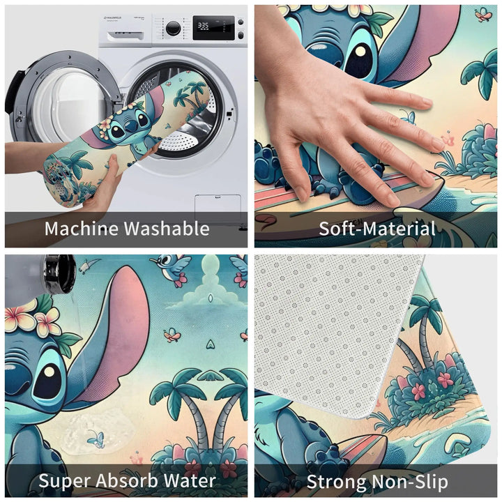 Cute Cartoon Koala Stitch Merch Memory Foam Bath Mat Rug Non-Slip Soft  Bathroom Floor Rugs Carpet For Bath Shower Tub