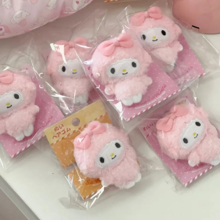 8CM Sanrios My Sweet Piano Plush Keychain my melody Backpack Pendant  Kawaii mini Piano Sheep Bag Pendant  Decoration Girl Gift