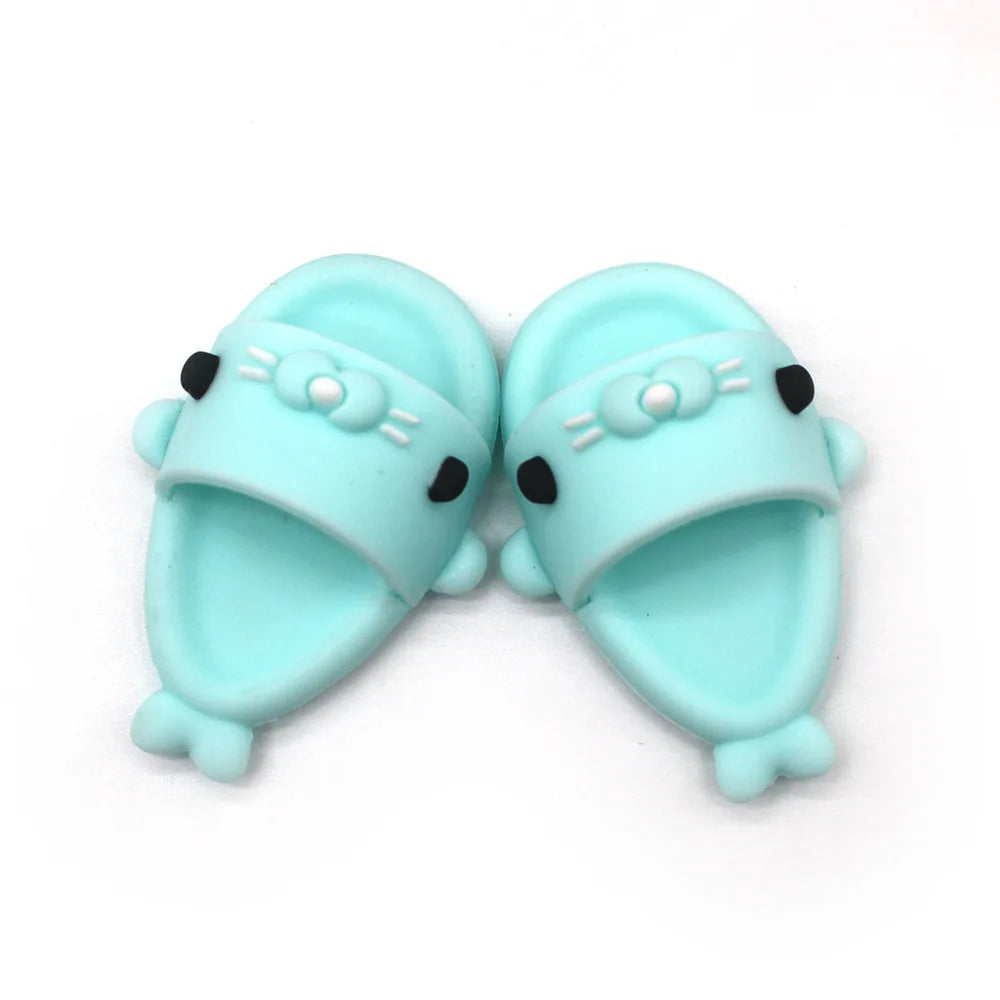 Cute Shark Slippers Doll Shoes Plastic Doll Shoes Suit for Ob11,P9,OB22, Blyth, BJD12, 1/6BJD, YOSD Doll Accessories for Girls