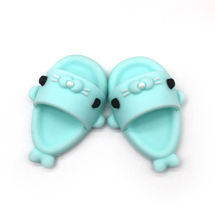 Cute Shark Slippers Doll Shoes Plastic Doll Shoes Suit for Ob11,P9,OB22, Blyth, BJD12, 1/6BJD, YOSD Doll Accessories for Girls