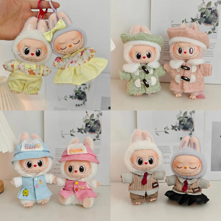 Labubu Doll Clothes Couple's Clothing Bestie Outfits Classmate Uniforms 15/17cm Plush Doll'S Clothes Replacement Accessories