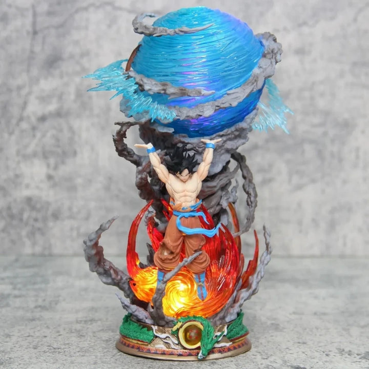 In Stock 25cm Dragon Ball Son Goku Figure Super Spirit Bomb Figures Luminous Gk Anime Figurine Pvc Statue Model Doll Collectible