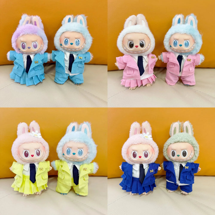 Labubu Doll III Clothes Uniform Set School Wear 15/17cm Plush Doll'S Clothes Labubu I II Idol Dolls Sitting Party Accessories