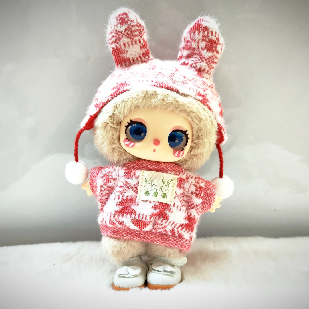 15cm/17cm Plush Doll Pullcloth Clothing Lila Rabbit Jacquard Shirt Set First And Second Generation DIY Gifts