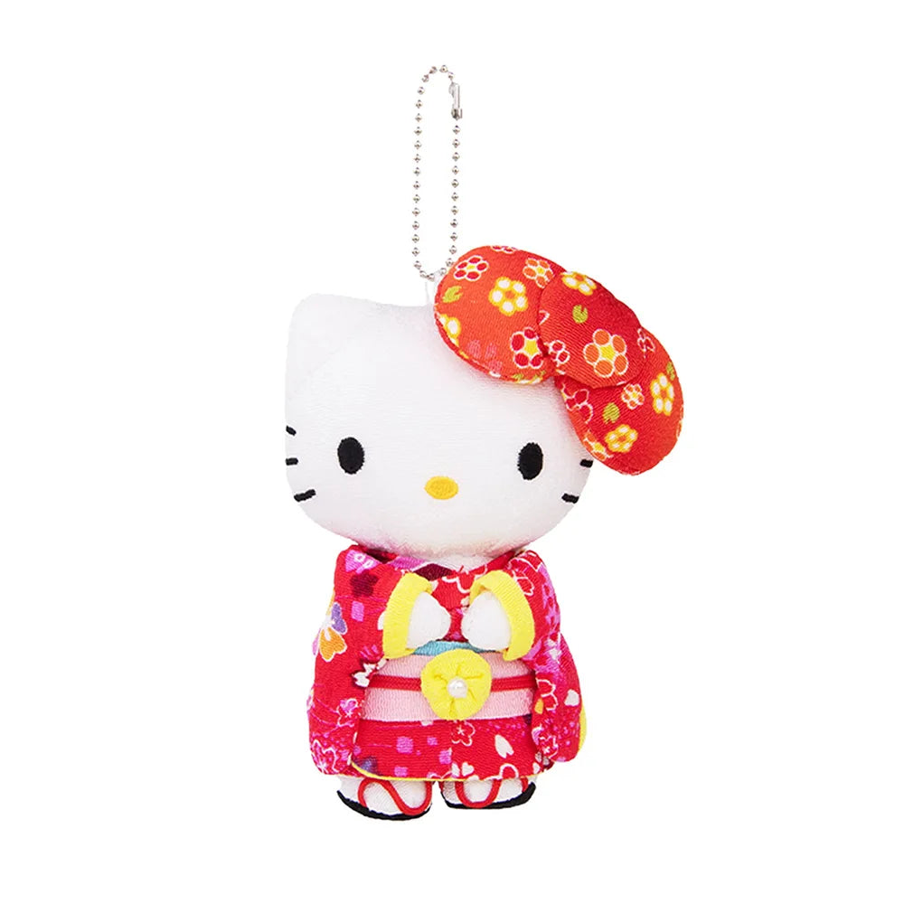 Sanrio Kuromi My Melody Kawaii Cartoon Plush Toys Keychain Kimono Hello Kitty Backpack Pendant Decoration Girls Birthday Gift