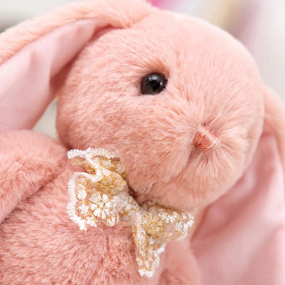 28cm Cute Long Ear Rabbit Plush Toys Pink Soft Comfortable Easter Bunny Dolls Suitable for Room Decor Girl Birthday Gifts