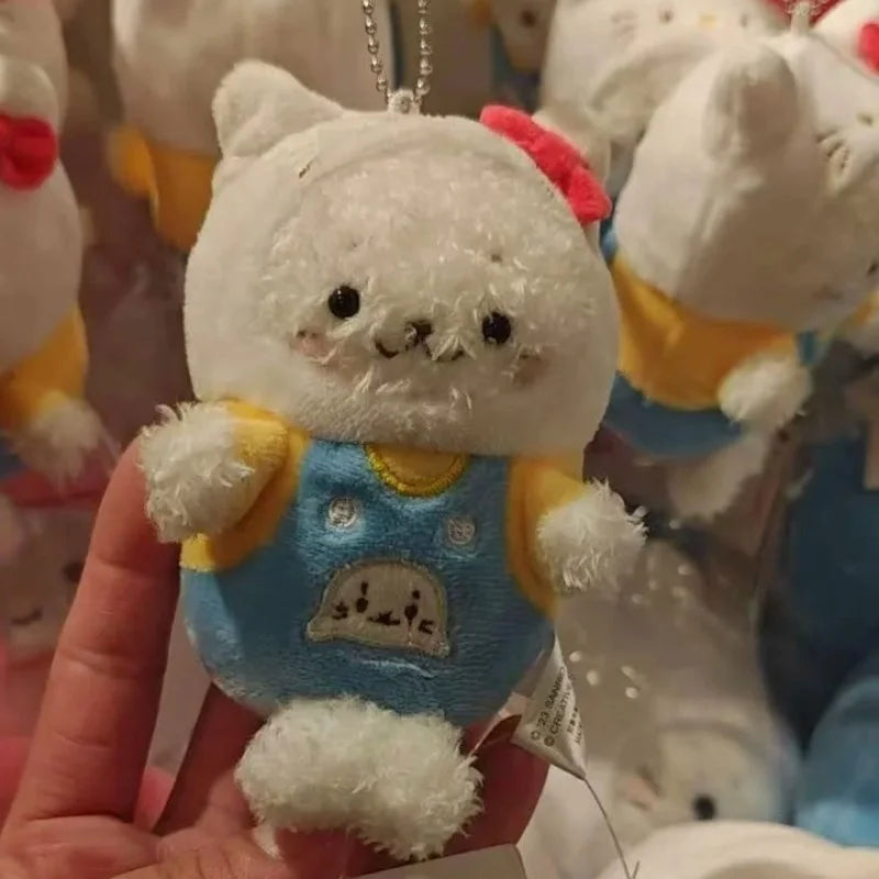 kawaii Little Otter Pendant Doll keychain Sanrios Plush Doll Pendant cartoon hello kitty Bag Pendant cute dress up Accessories