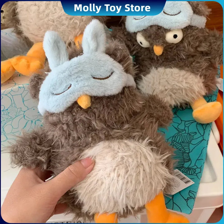 New Apricott Lamb 20cm Audrey Eye Mask Owl Doll Plush Doll Cute Holiday Gift Cat And Dog Interactive Toys Home Decoration