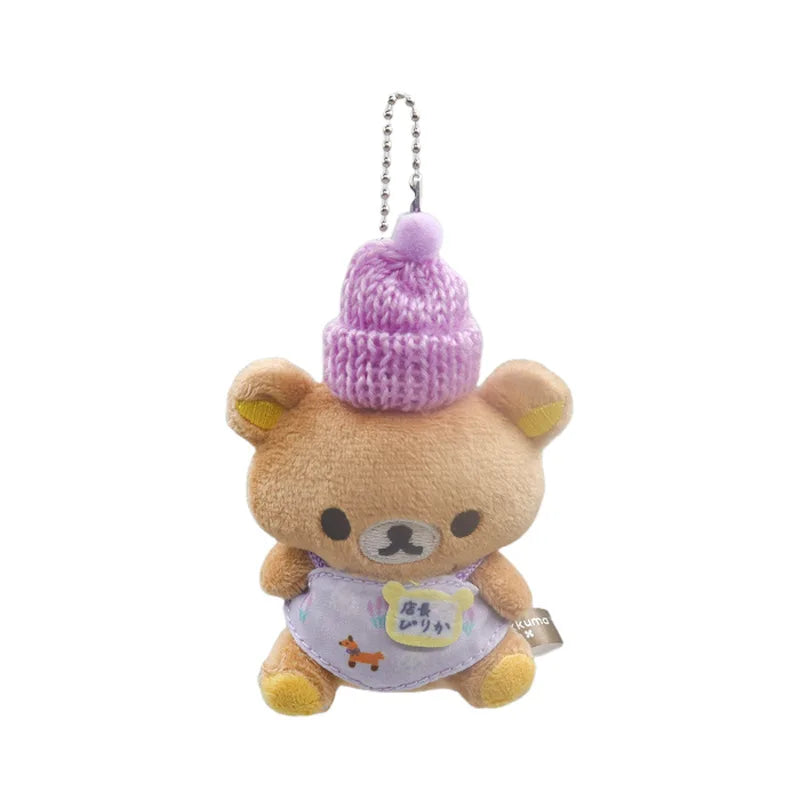 Kawaii Cartoon Rilakkuma Mini Plush Toys Keychain Backpack Pendant Soft Stuffed Doll Decoration Boys and Girls Birthday Gifts
