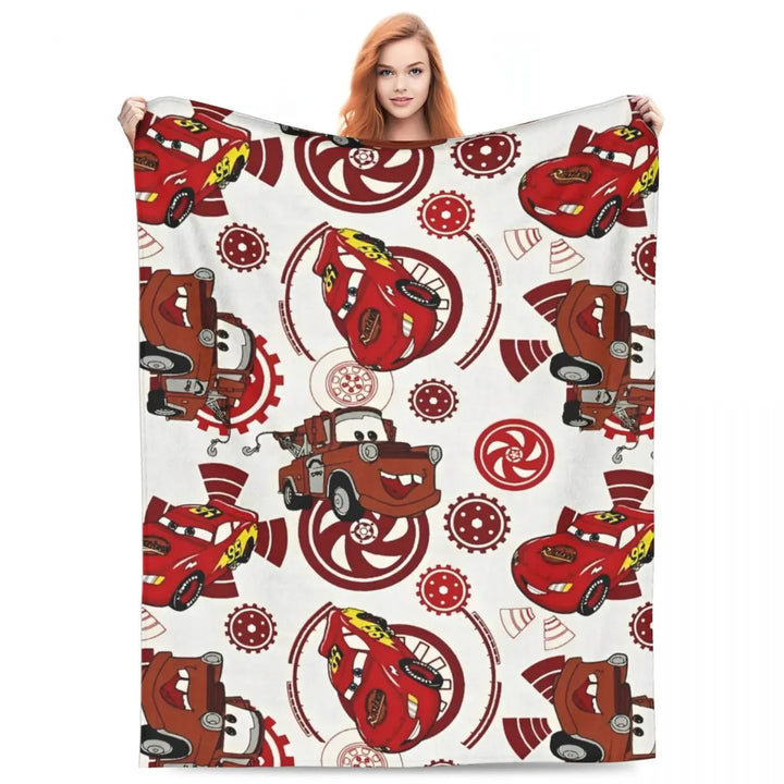 Life Is A Highway Lightning McQueen Flannel Blankets Cars Funny Throw Blankets for Bed Sofa Couch 200x150cm Rug Piece