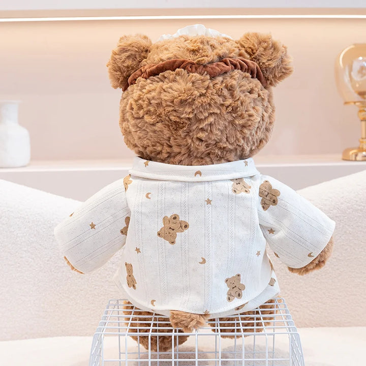 Ryan Pajama Bear Plush Doll High Quality Cute Teddy Bear Wear Eye Masks And Pajamas Stuffed Accompany Sleeping Gift Kid Gift ﻿