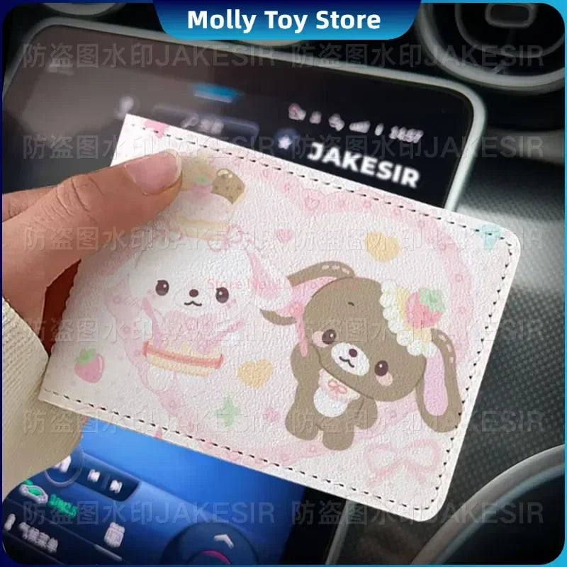 Kawaii Sugarbunnies Driver'S License Protective Leather Cover Cartoon Cute Id Card Sleeve Anti Loss Wear-Resistant Girls Gifts